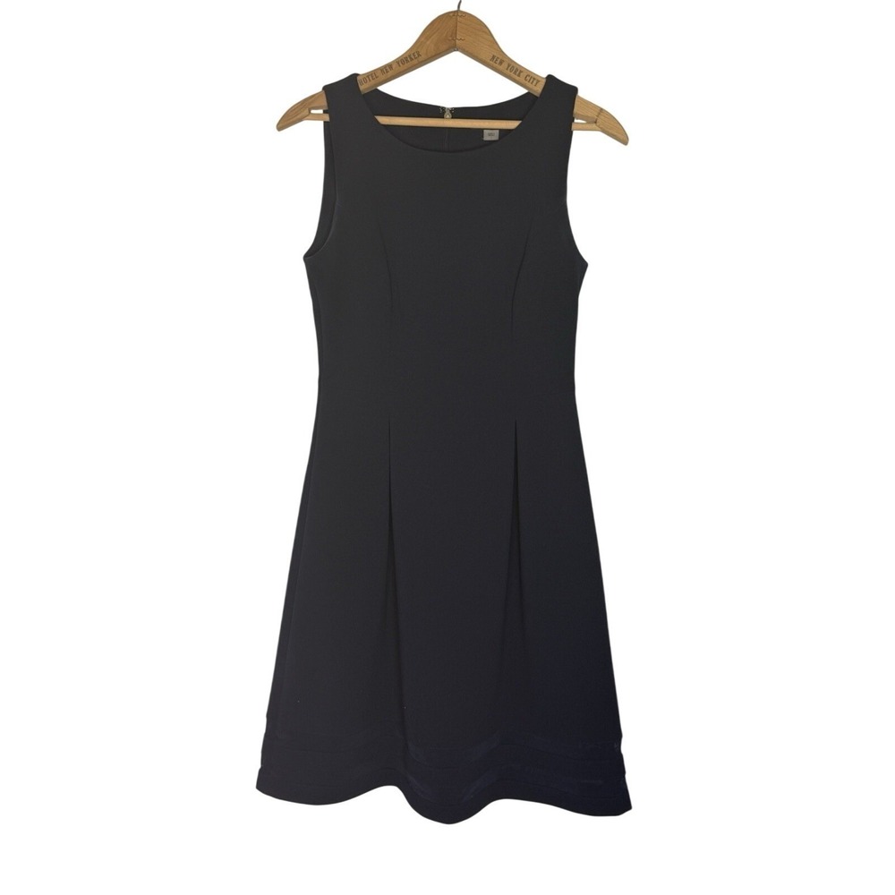 Tommy Hilfiger Women's Size 4  A-Line Dress, Navy Blue sheer stripes at hem